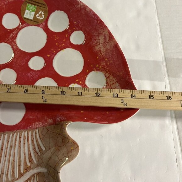 Mushroom Shaped Melamine Platter Serving Tray 16 X 14 Whimsical Boho 70s Retro 2 - Picture 3 of 10
